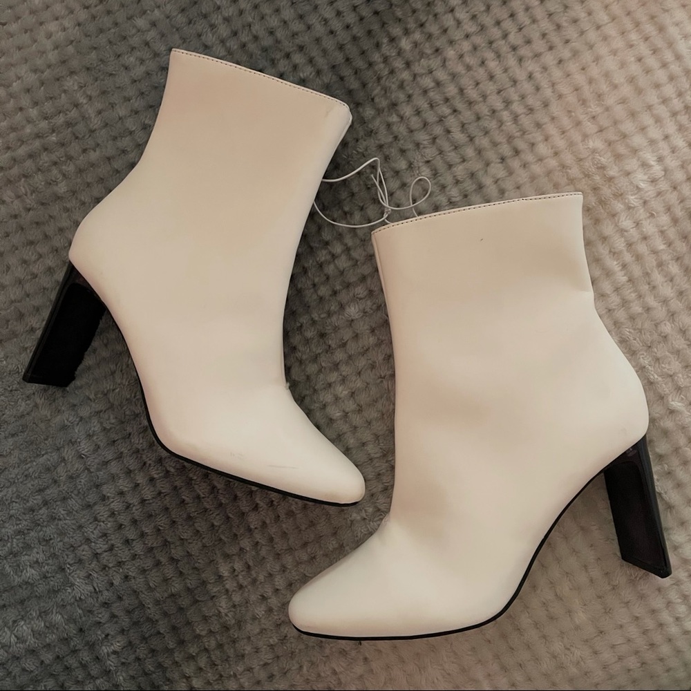 white ankle boots
